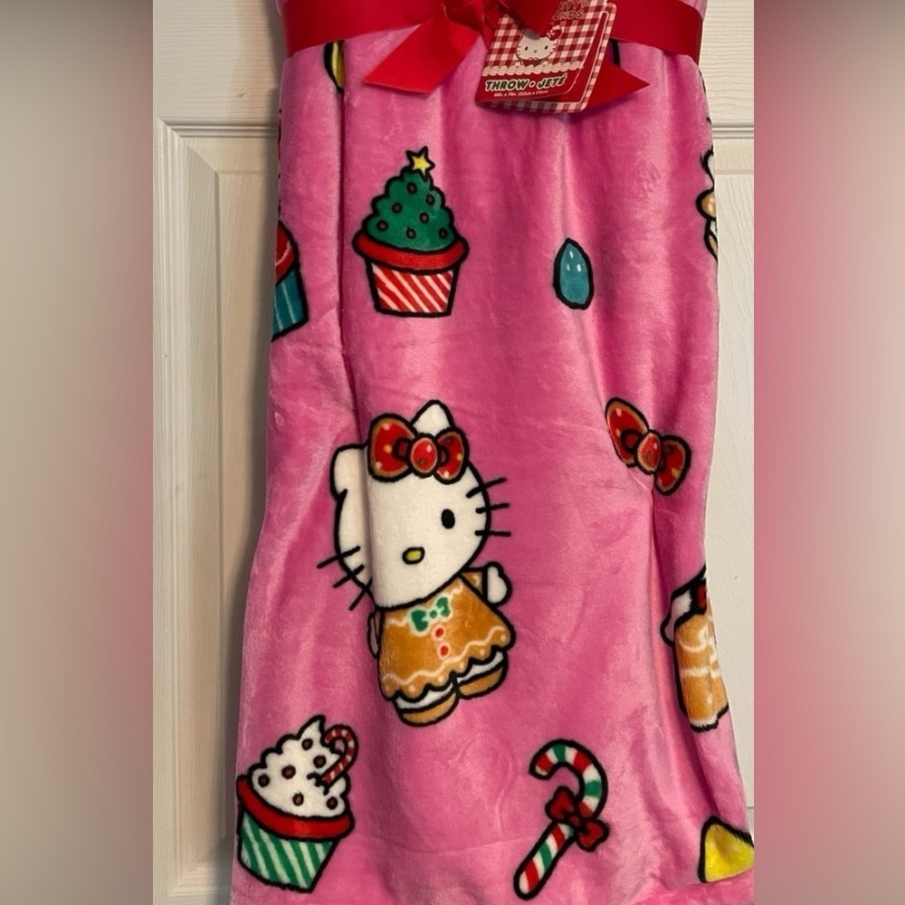 Hello kitty Christmas throw blanket